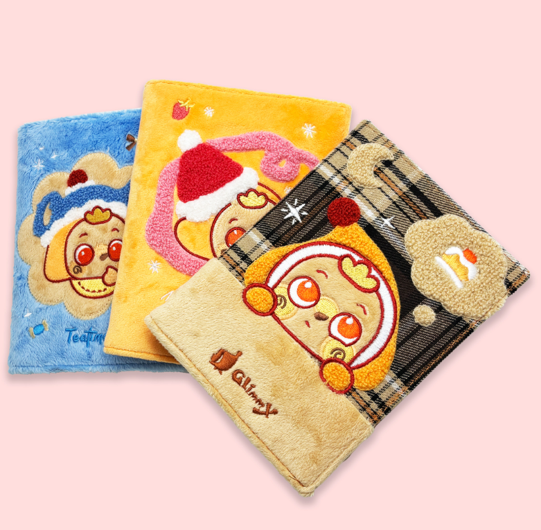 Fun A5 Fuzzy Notebook Soft and fluffy fabric cover Fine embroidery patchwork technique Cartoon IP cr